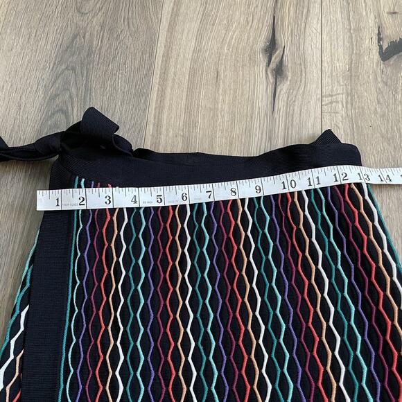 NBD Revolve Benton True Wrap Mini Skirt sz M Color Blush multi Pink and Black - Picture 10 of 12